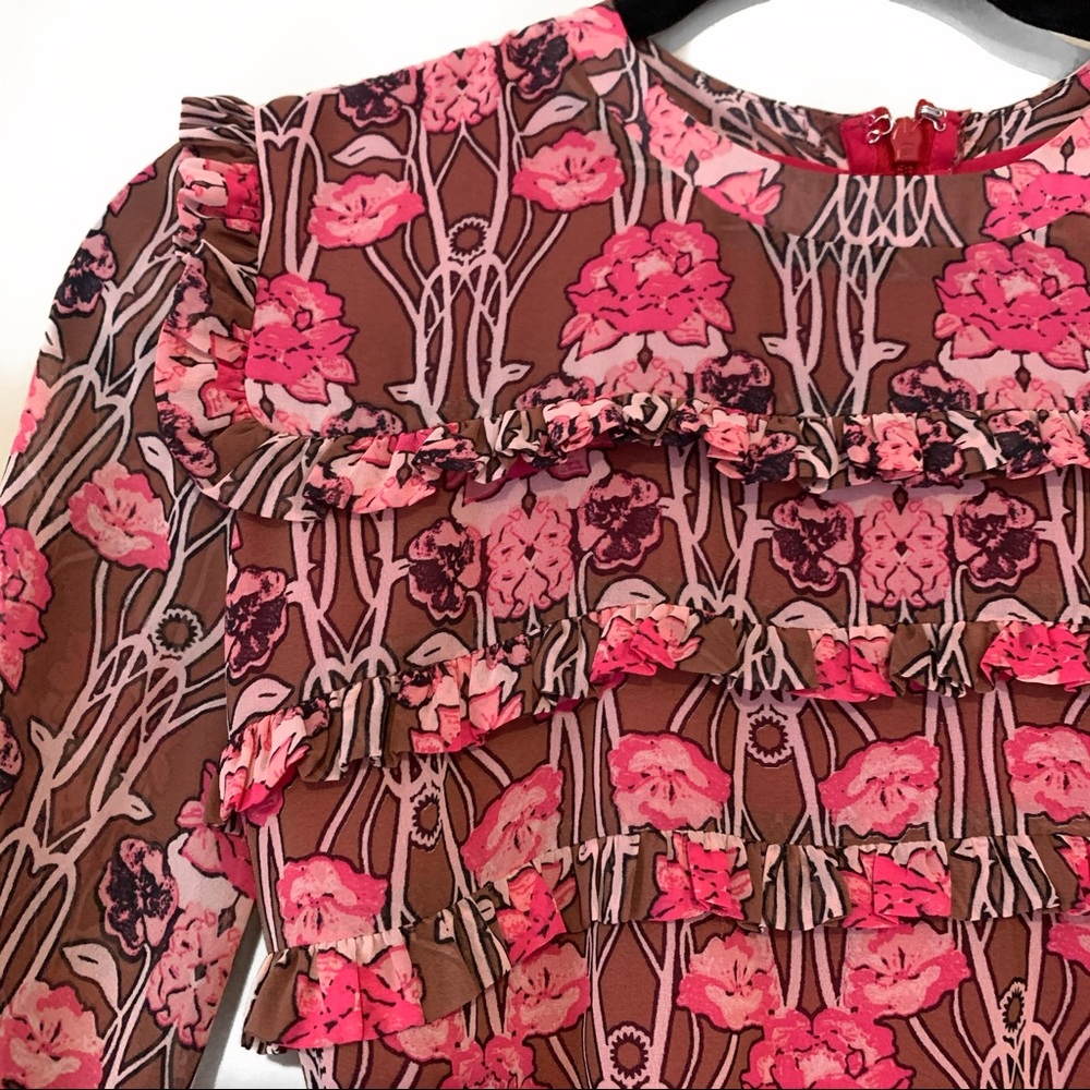 Topshop Floral Ruffle Dress - Picture 3 of 10